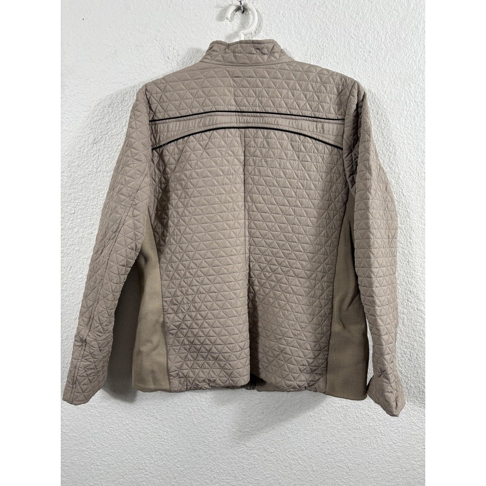 SAISKA Jacket Womens‎ XL Beige Quilted Full Zip Outdoor Lined Polyester Coat - Picture 6 of 9
